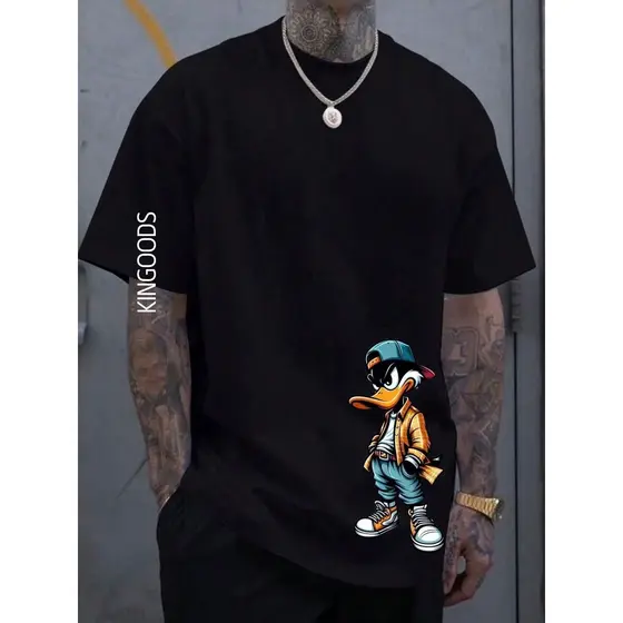 Camiseta Masculina Pato Estiloso Camisa 100% Algodão Malha Premium
