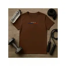 Camiseta masculina plus size Paris Listra Blusa manga curta, gola redonda comprimento longo
