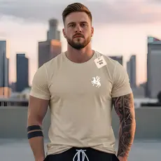 Camiseta Masculina Cavalo Guarnição Bco Malha Premium 100% Algodão na Moda