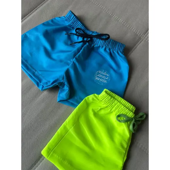 Kit 2  Shorts Bermudas de Banho Tactel Roupa Infantil Short Mágico TAM 1, 2 e 3