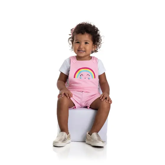 Jardineira Menina Bebe Roupa infantil Estilo Verão Calor