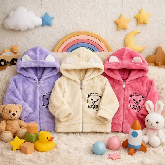 Jaqueta Fleece Casaco Blusa infantil menina menino 0 a 3 anos Peluciado Quentinho Bebê com Capuz