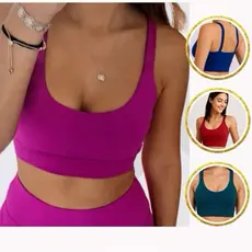 Top academia Suplex Fitness Academia Duplo Sem Bojo Treino Roupas Femininas