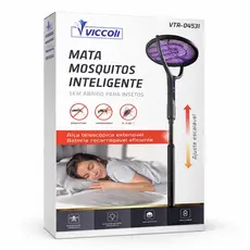 Raquete Elétrica Mata Mosca Mosquito Recarregável Cabo Extensível USB Luz UV