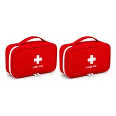 Kit 2 Necessaire Organizadora Pequena Porta Medicamentos Viagem Vermelha