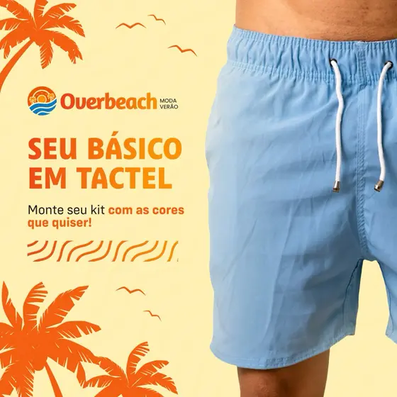 Short de Academia Masculino Overbeach 36 Ao Plus Size | Bermuda para Academia, Social, Dia a Dia, Presente
