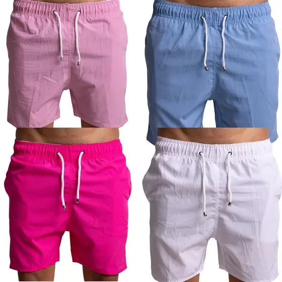 Kit 2 Bermudas Tactel Masculina Lisa – Short Praia Treino Academia