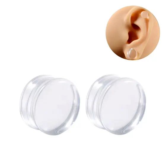 Alargador Expansor de Orelha em Acrílico Plug Transparente