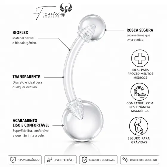 Piercing Umbigo Banana Bioflex Bell Antialérgico