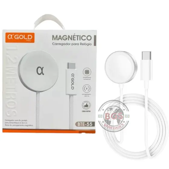 Cabo Carregador Para SmartWatch Apple Watch Magnetico Tipo C 1.2 Metros