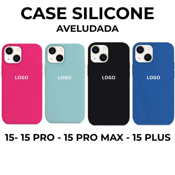 Case Capinha Silicone Premium Aveludada Iphone 15 Pro Max Plus Capa