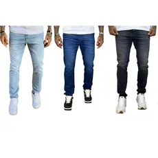 Kit 3 Calças Jeans Masculina Reta Premium Tradicional Basica