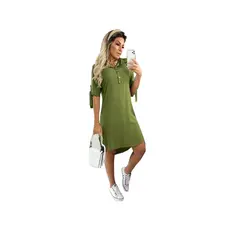Vestido Chemise Feminino Viscolinho Camisao Longo Moda Verao