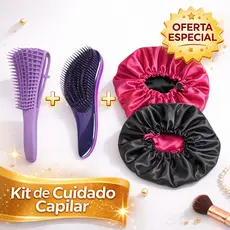 2 Toucas toca de Cetim Dupla Face + Escova Mágica + Escova Polvo