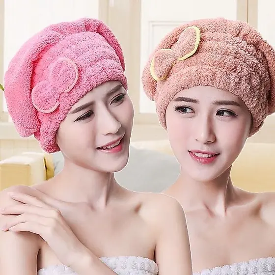 Touca para seca cabelo Mágica Touca de Banho Absorvente Toalha de Microfibra
