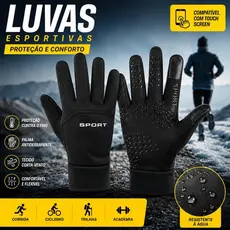 Par Luva Motoqueiro SPORT Térmica E Impermeável Com Touch Screen Tamanho Único