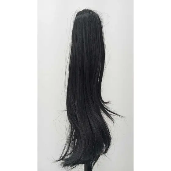 Aplique Cabelo Rabo de Cavalo Liso Preto Bio Humano Premium