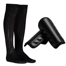 Kit Caneleira de Futebol + Meião de Futebol Kanxa Profissional Preto