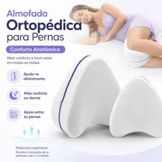 Almofada Ortopédica Entre Pernas e Joelhos Memory Foam Anatômica Respirável para Dormir de Lado
