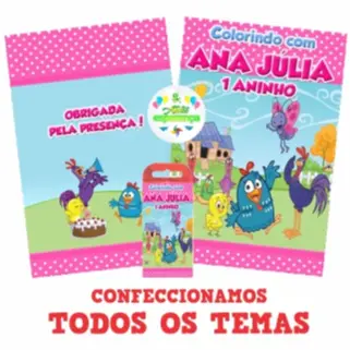 35 Revista de Colorir Personalizados 35 und. + 35caixinhas de Giz De Cera Grátis