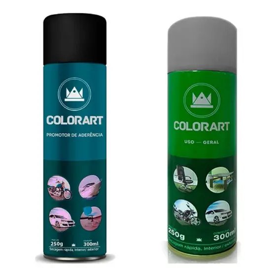 Kit 01 Promotor De Aderência E 01 Primer Cinza Spray Colorart
