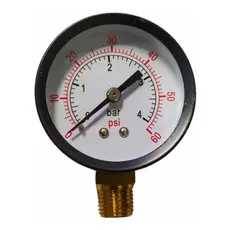 Manômetro Vertical Rosca 1/4 Npt 0 Á 4 Bar 60 Psi Ø 50 Mm