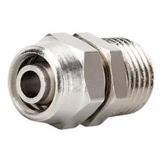 Conexão Metalica Dois Toques Reta Rosca Macho 1/4 x Tubo 8 mm - Pacote Com - 5 Unidades
