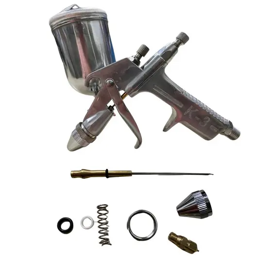 1 Pistola de Pintura K3  bico 0.5mm Caneca 150 ml e  1 Kit de Reparo