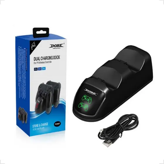 Carregador Duplo Para Controle Wirelles Ps4/Slim/Pro Dobe Tp4-1781