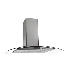 Coifa de Parede Fogatti Vidro Curvo Inox, Duto Slim, Depurador e Exaustor Com 3 Velocidades