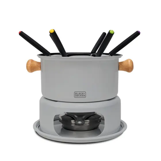 Conjunto Para Fondue 10 Peças Eleganza, Black + Decker Com Base e Garfos Inox