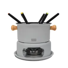 Conjunto Para Fondue 10 Peças Eleganza, Black + Decker Com Base e Garfos Inox
