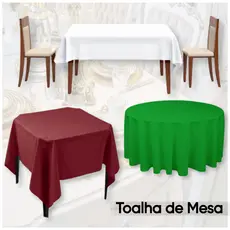 Toalha de Mesa em Tecido Liso Redonda, Quadrada ou Retangular - Durável e Elegante