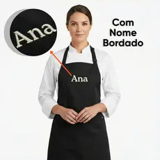 Avental Personalizado Com Bordado - Nome. Unissex
