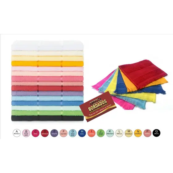 Kit com12 Toalhinhas de Mão. Toalha Social 23x36 cm Com Área Para Bordado