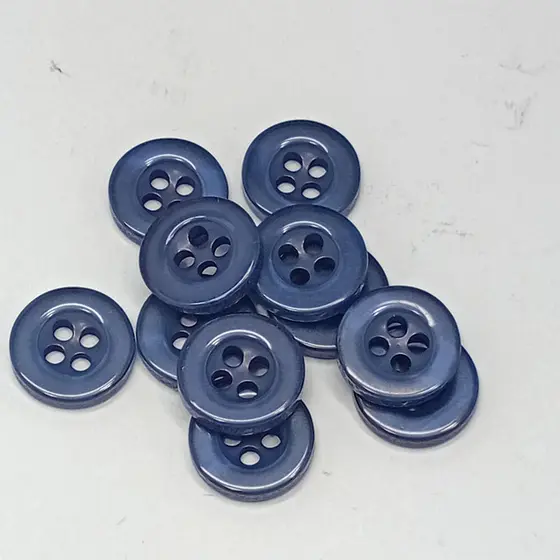 Botões Azul Jeans 11mm 4 Furos Brilho Perolado 50Un 100Un 200Un confecção roupas artesanato casaco Botão 44966