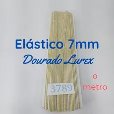 Elástico Lurex chato Brilho Encadernação 7mm Dourado 3789 001 - 322A17