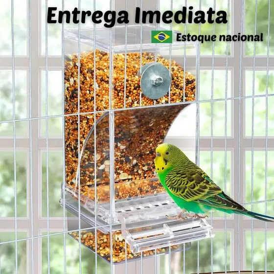 Alimentadores de Pássaros Aves Automático Acrílico, Sem Sujeira Bagunça, Comedouro Recipiente Aves