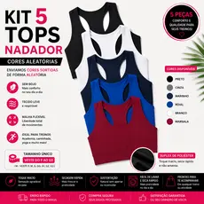 KIT 5 Top Fitness para Malhar Moda Academia Nadador Roupas Para Academia