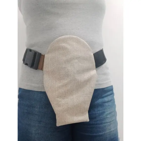 Suporte/capa impermeável com cinto para bolsa de colostomia