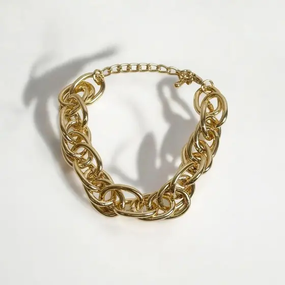 Bracelete Corrente Elo Nó Folheado a Ouro 18k