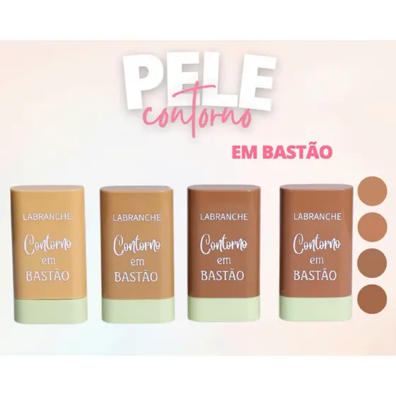 Contorno em Bastão Stick Alta Cobertura 4 Tons Claro e Escuro - Labranche