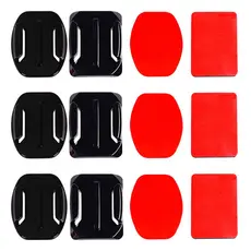 Kit com 3 Bases Adesivas de Fixação Curvas e 3 Bases Planas para GoPro