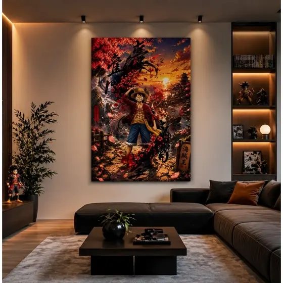 Quadro Decorativo Anime Luffy One Piece Sala Gamer Geek Moderno