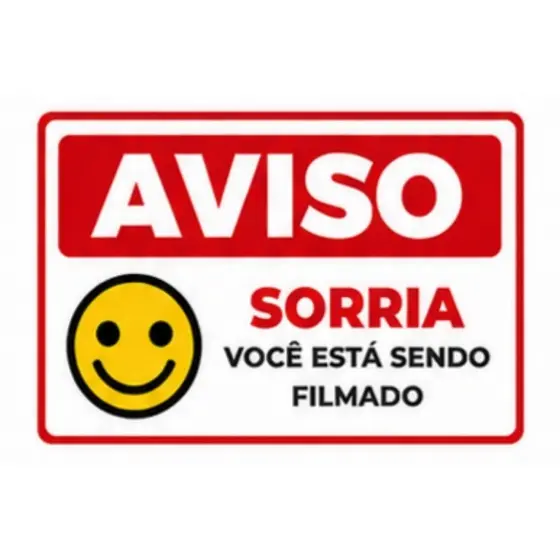 quadro de aviso sorria você está sendo filmado