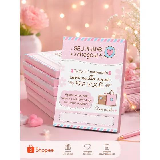 Kit 5 Blocos (500 Folhas) para Agradecimento / Obrigado pela Compra