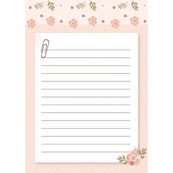 Bloco de Anotação Recados 100 folhas Floral Marron