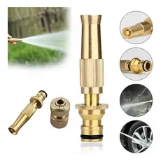 Kit Bico de Água Alta Pressão 3 em 1 Metal Resistente para Mangueira 1/2 + Conector Rosca