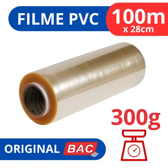 Rolo Bobina Plastico De Filme Pvc 28cm X 100 Metros Original BAC