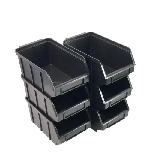 KIT 30 Peças Caixa Bin Organizadora Plástica Nº4 Preta  Caixa BOX Gaveteiro Empilhavel